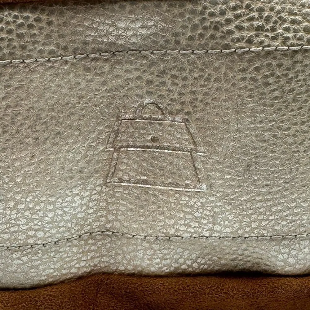 Kathy Van Zeeland Y2K Brown Faux Suede Hobo Bag Gold Crown Studded Purse